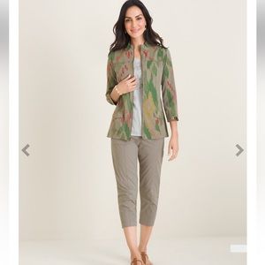 Chico’s Lightweight Abstract Blazer Jacket 3/4 Sleeve Size 2 US Large